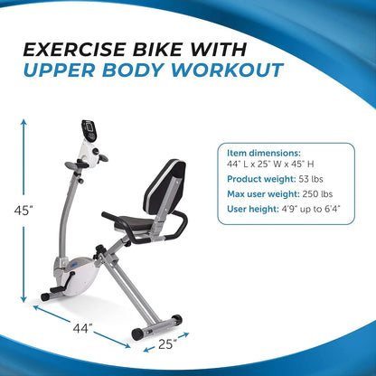 Recumbent Exercise Bike with Arm Workout