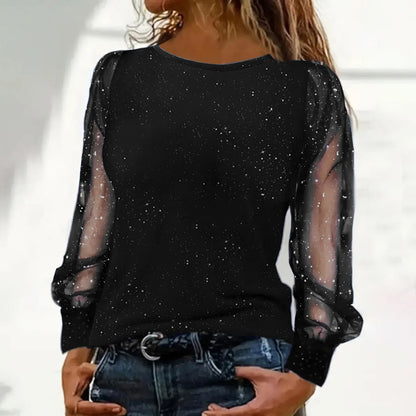 Women's Casual Glitter Sequins Blouse