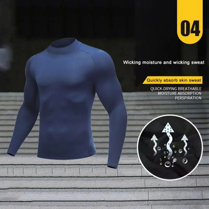 Men Compression Running T-shirt Fitness Tight Long Sleeve