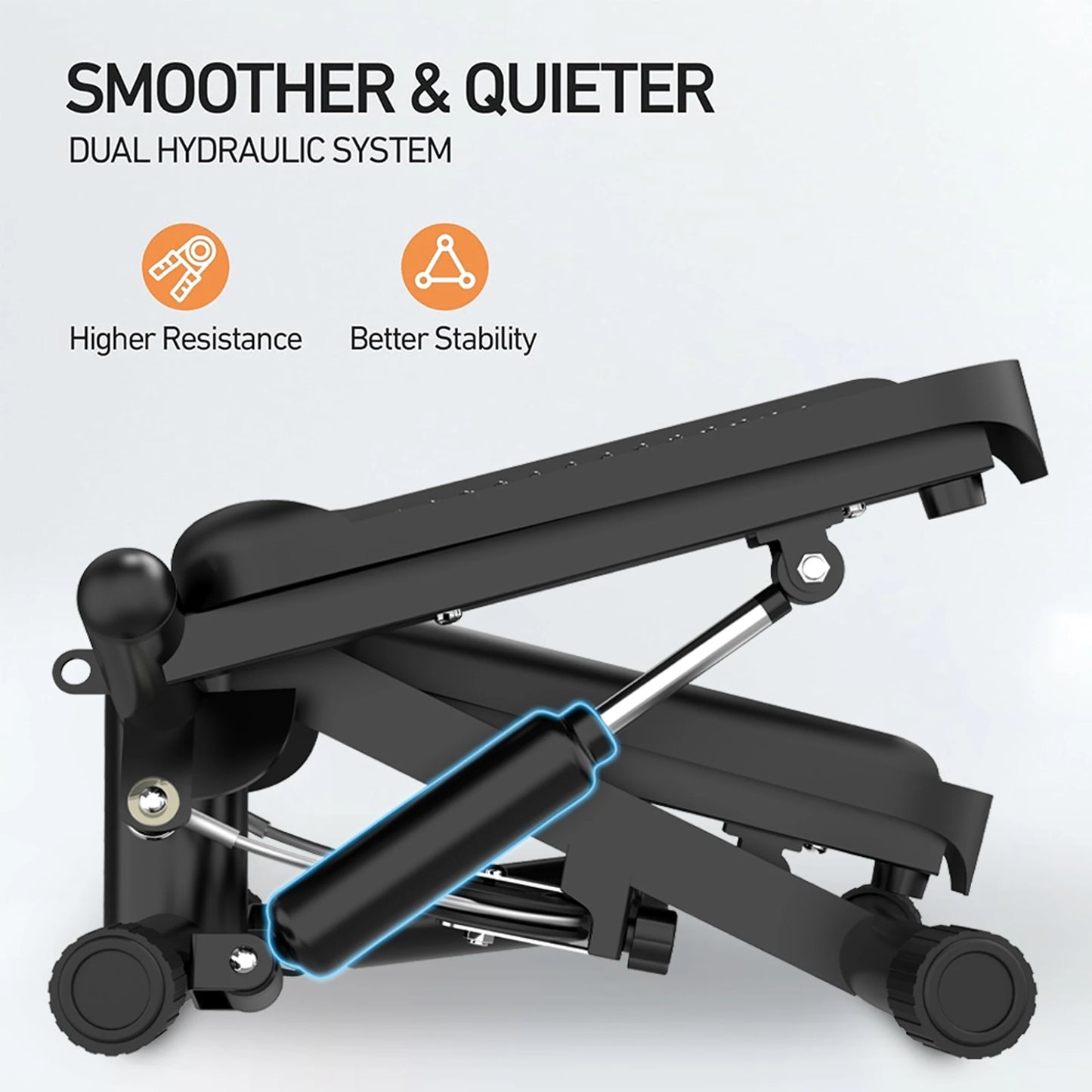 Sports Mini Stepper -330 pound Rotating Stepper with Resistance Band Portable Full Body Exercise Equipment