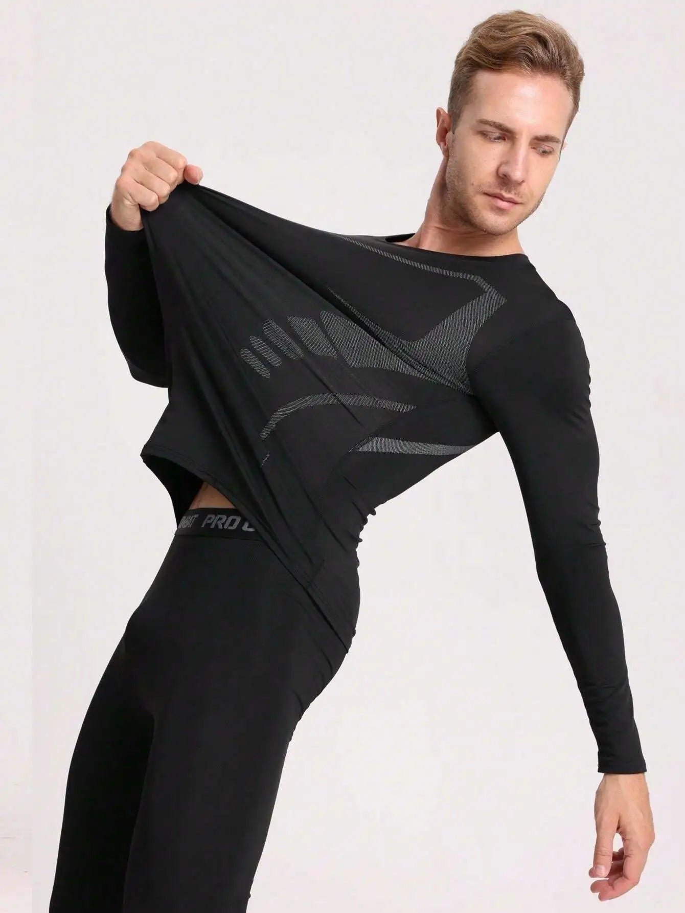 Men's Quick-Drying Long-Sleeved Sports T-Shirt  Compression Top