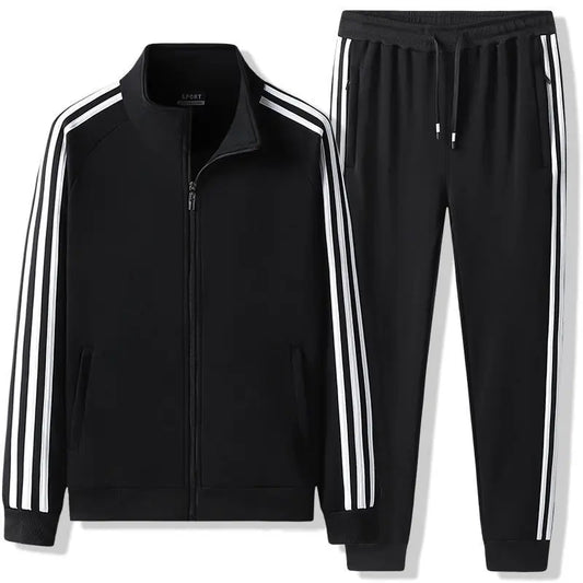 Leisure sports suit Spring and Autumn striped hoodie, couple's running sportswear, clothes+pants (2-piece set)
