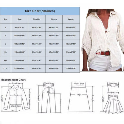 Spring Summer Casual Shirts Women's 3/4 Sleeve Large Size Lapel Cotton Linen Blouse