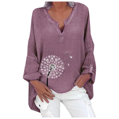Long Sleeve Women Blouse Butterfly Print Spring Shirt