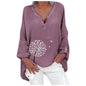 Long Sleeve Women Blouse Butterfly Print Spring Shirt