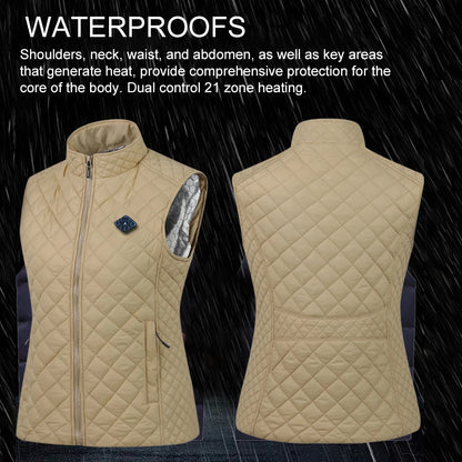 21 HEATING ZONES Heated Vest Men Women Heated Jacket Winter Warm Usb Self Heating Thermal Vest Heating Down Jacket