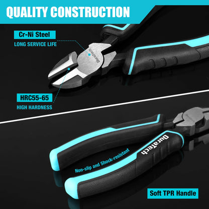 4-Piece Pliers Set with Rolling Pouch Premium Cr-Ni Construction