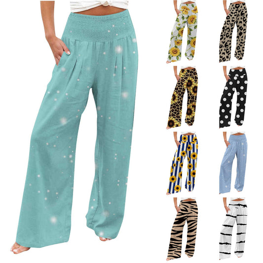 Women Cotton Linen Loose Wide Leg Pants