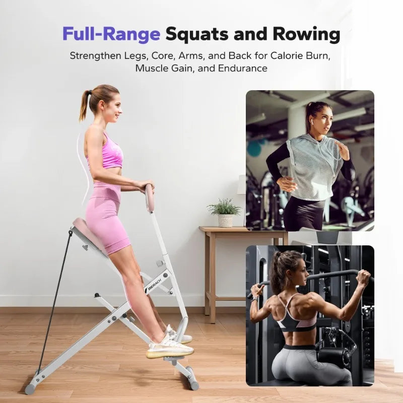 Adjustable Squat Assist Trainer Machine, 3 Tension Bands for Glutes & Quads